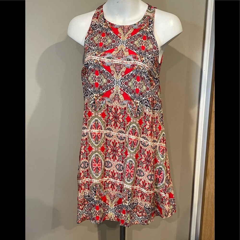 Lulus Red Trapeze Dress EUC